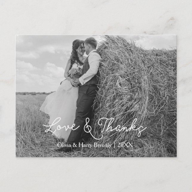 Cartão Postal Cartaz Elegantemente Adorável. Obrigado (Frente)