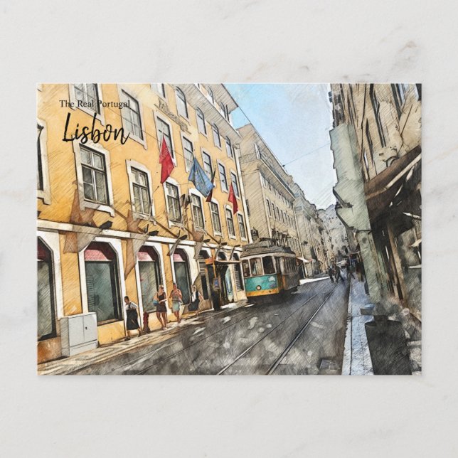 Cartão Postal Cartaz em Lisboa (Frente)