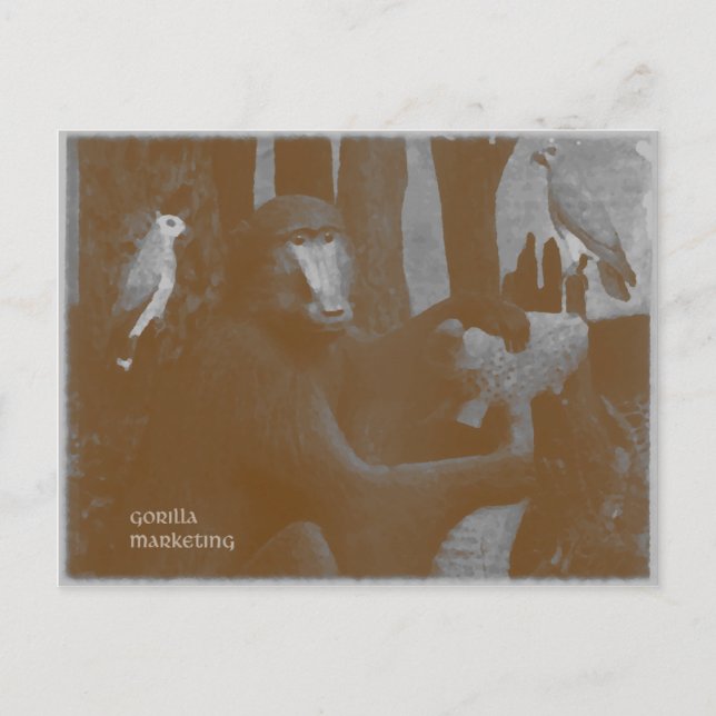 Cartão Postal Cartaz engraçado do Gorilla Marketing (Frente)
