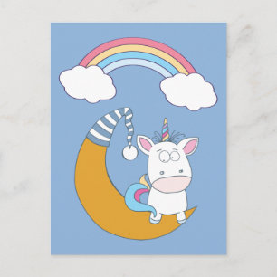 Cartão Postal Cartaz engraçado do Unicorn