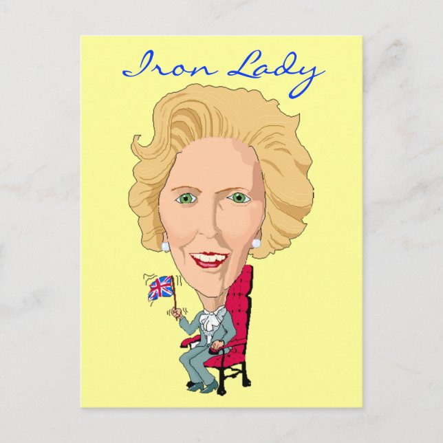 Cartão Postal Cartaz - Ex-Primeiro-Ministro britânico, Iron Lady (Frente)