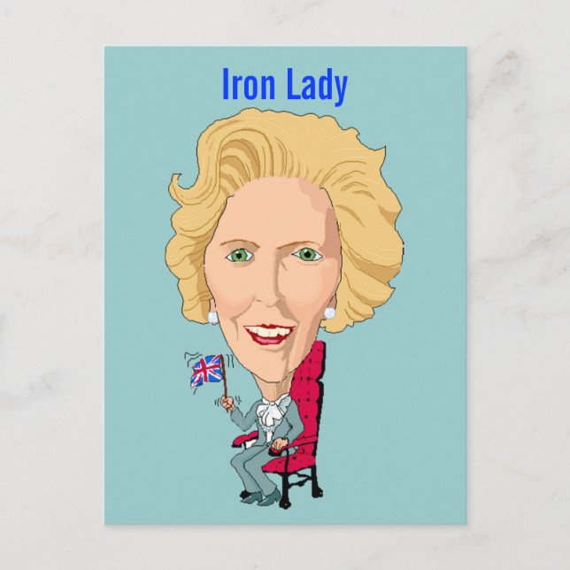 Cartão Postal Cartaz - Ex-Primeiro-Ministro britânico, Iron Lady (Frente)