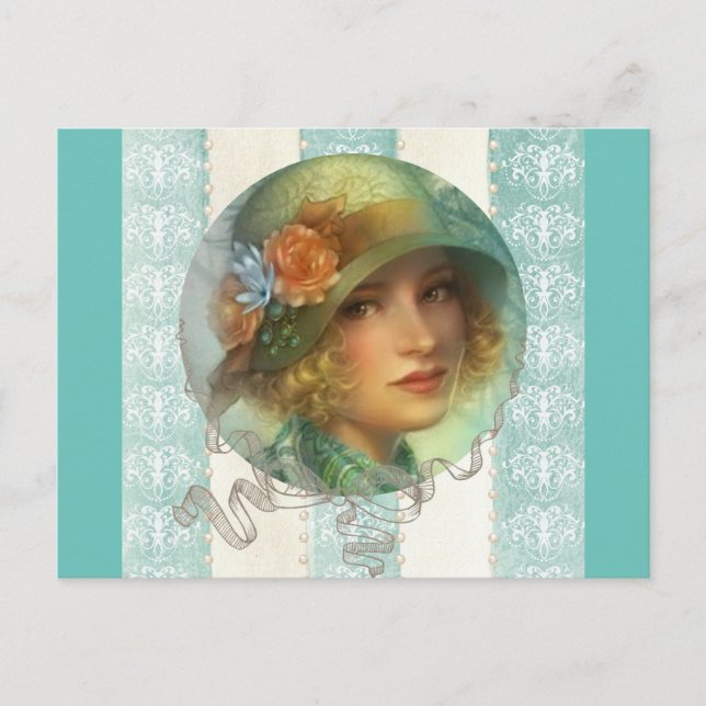 Cartão Postal Cartaz feminino de 1920 (Frente)