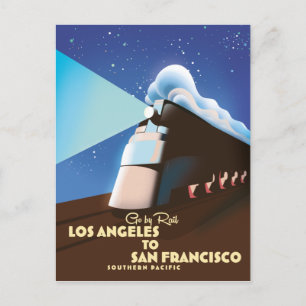 Cartão Postal Cartaz ferroviário de Los Angeles para São Francis
