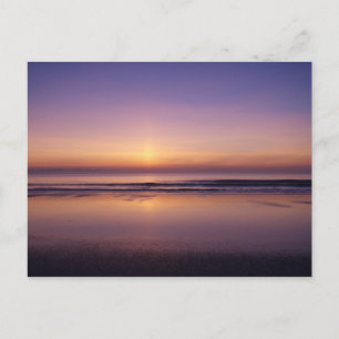 Cartão Postal Cartaz fotográfico com cor de sol da praia do Oce