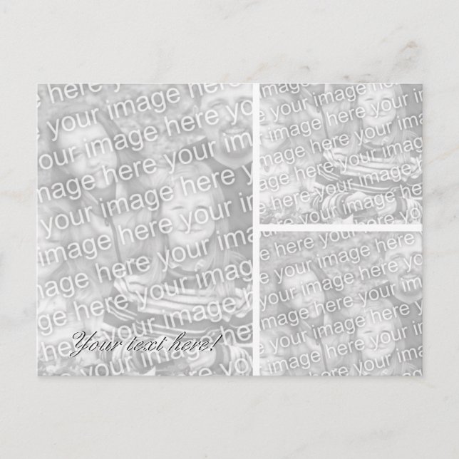 Cartão Postal Cartaz fotográfico | Modelo de colagem para três i (Frente)