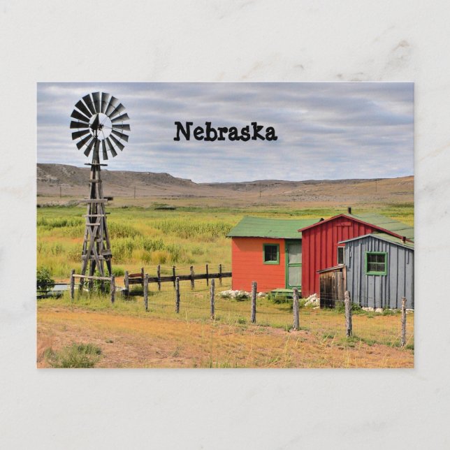 Cartão Postal Cartaz fotográfico paisagem de Nebraska (Frente)