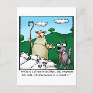 Cartão Postal Cartaz Humor de Diversidade Engraçada