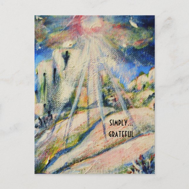 Cartão Postal Cartaz inspirador "Simplesmente Grata" (Frente)