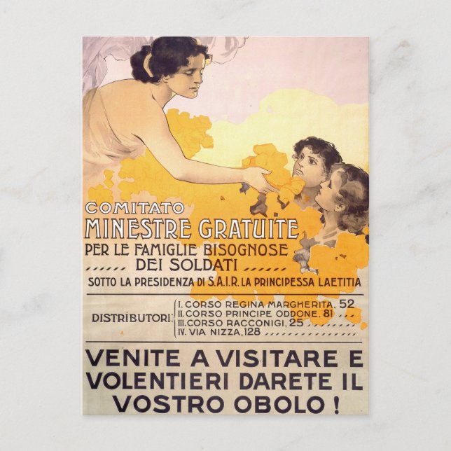 Cartão Postal Cartaz Italiano Vintage 1917 (Frente)