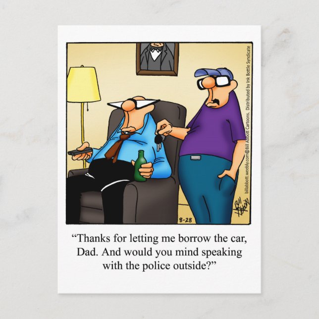 Cartão Postal Cartaz "Keys To The Car" Engraçado "Spectickles" (Frente)