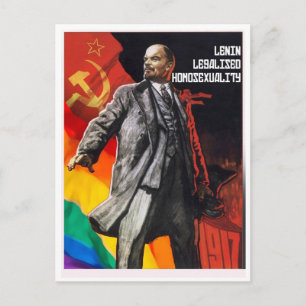 Cartão Postal Cartaz legalizado da homossexualidade de Lenin em 
