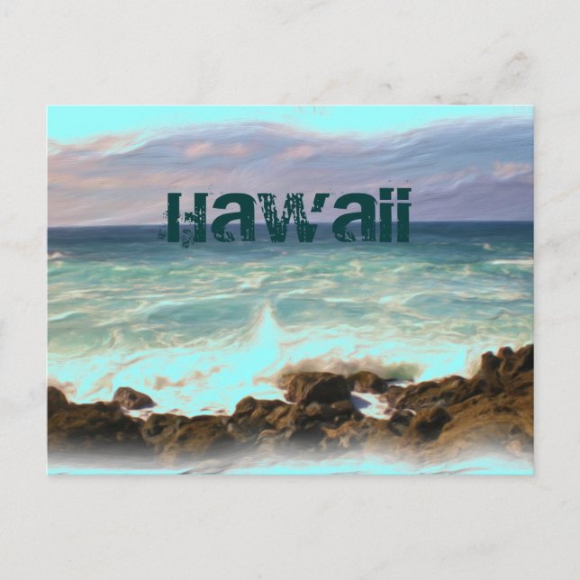 Cartão Postal Cartaz oceânico havaiano (Frente)