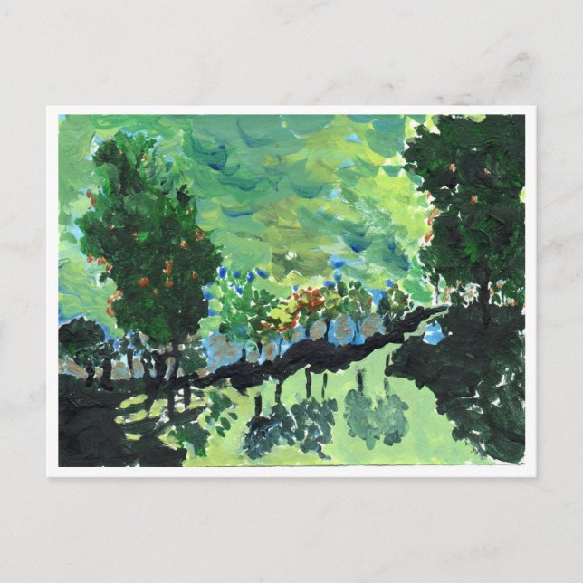 Cartão Postal Cartaz paisagístico tipo Van Gogh (Frente)