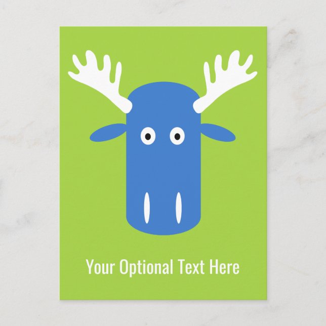 Cartão Postal Cartaz personalizado de Pop de arte do Moose Head (Frente)