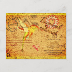 Cartão Postal Cartaz-postal da ilha Tropical-Hummingbird