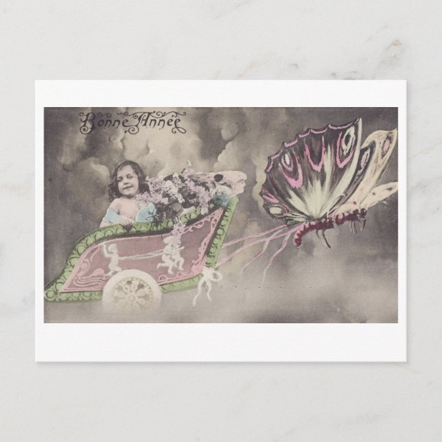 Cartão Postal Cartaz-postal da Little Girl in Butterfly (Frente)