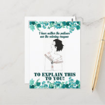 Cartaz postal de Vintage Funny Sarcastic Line Art