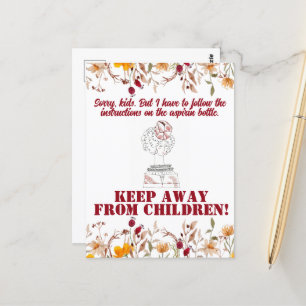 Cartão Postal Cartaz postal de Vintage Funny Sarcastic Line Art