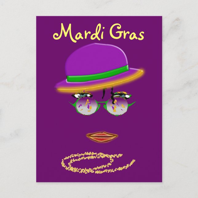 Cartão Postal Cartaz postal do Mardi Gras Party New Orleans LA (Frente)