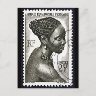 Cartão Postal Cartaz postal do Viagem da mulher francesa african
