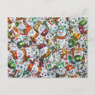 Cartão Postal Cartaz-postal Snowmen doce horizontal
