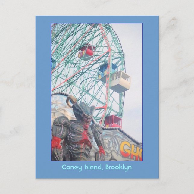 Cartão Postal Cartaz-postal Wonder Wheel com Demon (Coney Is., N (Frente)