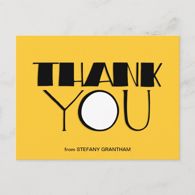 Cartão Postal Cartaz Preto do Grande Obrigado (Frente)