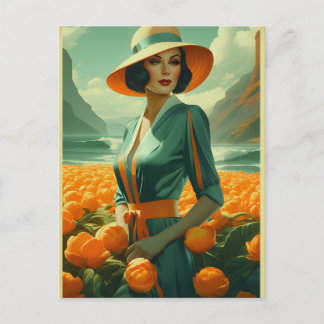 Cartão Postal Cartaz publicitário de moda em Vintage