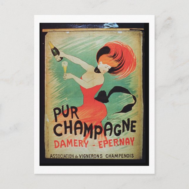 Cartão Postal Cartaz publicitário 'Pur Champagne', de Damery, E (Frente)