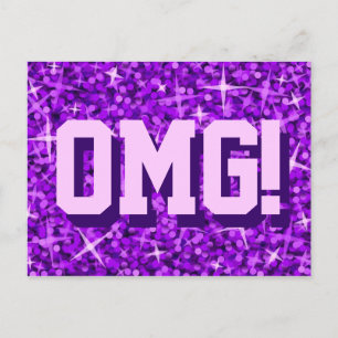 Cartão Postal Cartaz Púrpura 'OMG!'