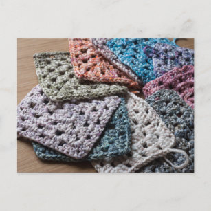Cartão Postal Cartaz quadrado da vovó crochet