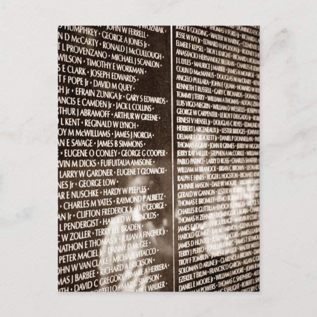 Cartão Postal Cartaz Reflexo do Muro Memorial dos Veteranos do V (Frente)