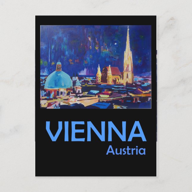 Cartão Postal Cartaz Retro Viena Áustria (Frente)