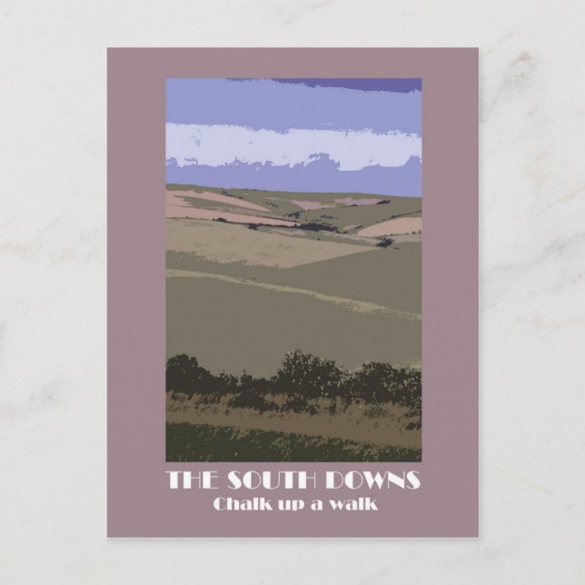 Cartão Postal Cartaz retrorreflector estilo South Downs (Frente)