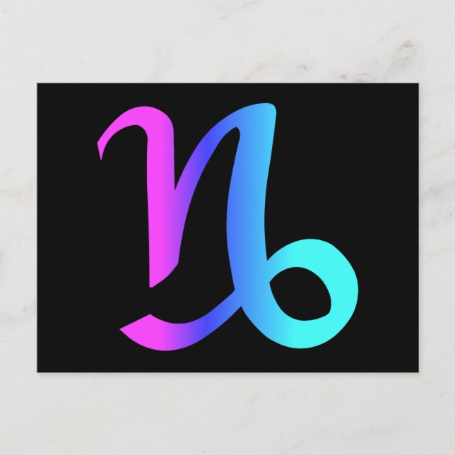 Cartão Postal Cartaz - Sinal Zodiac do Capricorn (Frente)