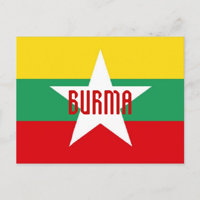Cartão Postal Cartaz sobre a Birmânia Myanmar (Frente)