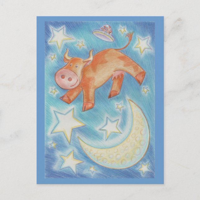 Cartão Postal Cartaz sobre a Lua (Frente)