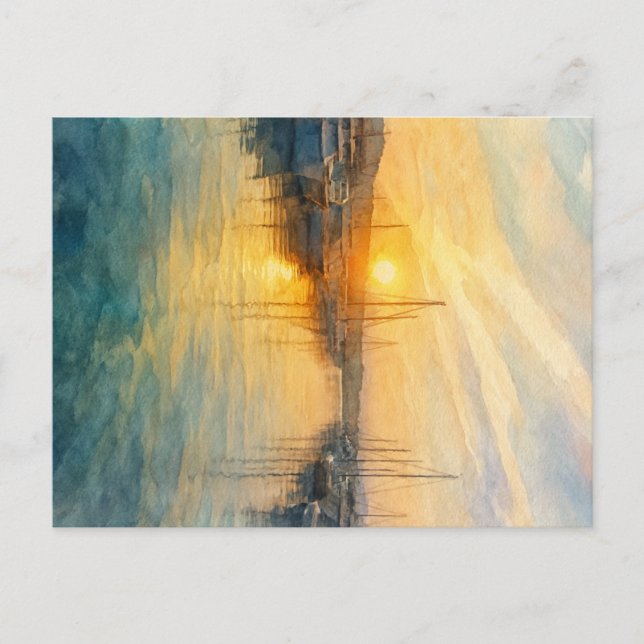 Cartão Postal Cartaz sobre a Marina Mediterrânica (Frente)