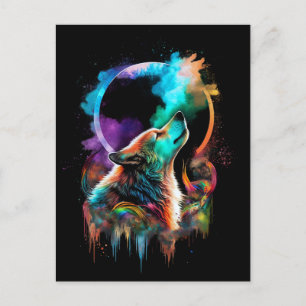 Cartão Postal Cartaz sobre a selva - Lobo Arco-Íris