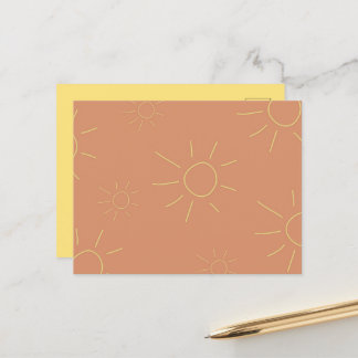 Cartão Postal Cartaz solar de figura laranja e amarela