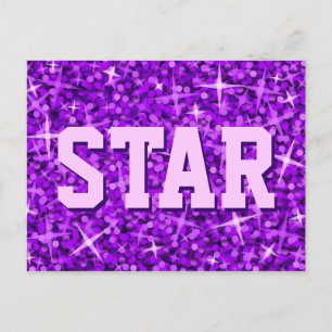 Cartão Postal Cartaz 'STAR' roxo da Glitz
