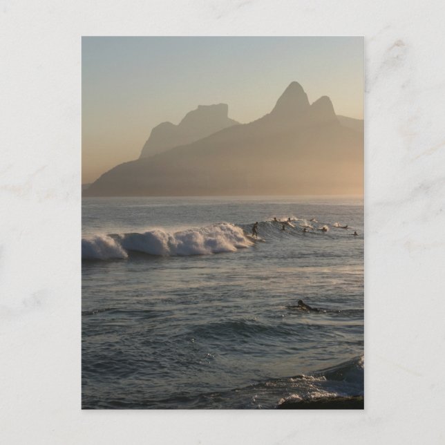 Cartão Postal Cartaz "Sunset at Arpoador, Rio de Janeiro" (Frente)