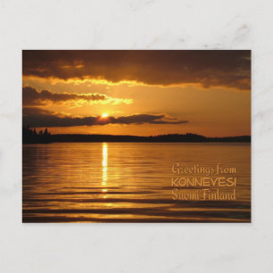 Cartão Postal Cartaz Sunset Konnevesi