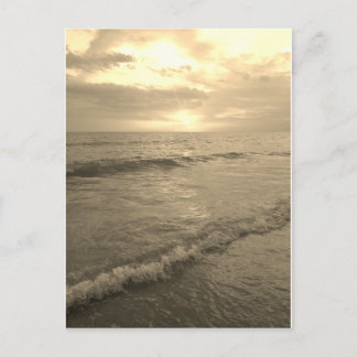 Cartão Postal Cartaz sunset Sepia ocean