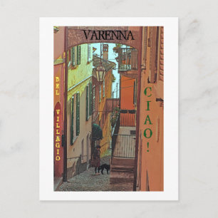 Cartão Postal Cartaz/VARENNA, ITÁLIA/BELA VILA/CIAO!