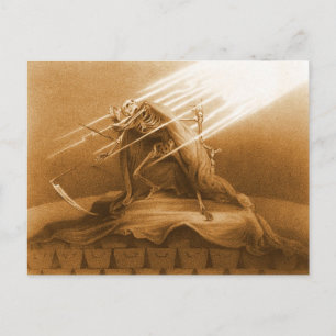 Cartão Postal Cartaz vencido pela morte
