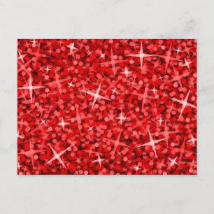 Cartão Postal Cartaz vermelho da Glitz