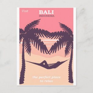 Cartão Postal Cartaz vintage Bali Indonésia