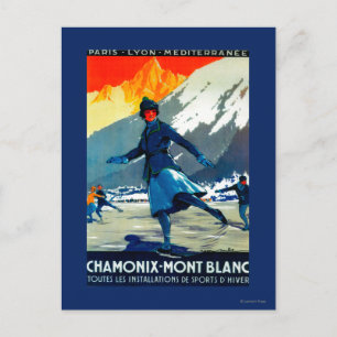 Cartão Postal Cartaz Vintage Chamonix-Mont BlancEuropa